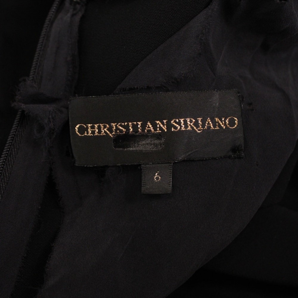 Christian Siriano, Black Front Ruffle Dress, Size 6 - Picture 9 of 14